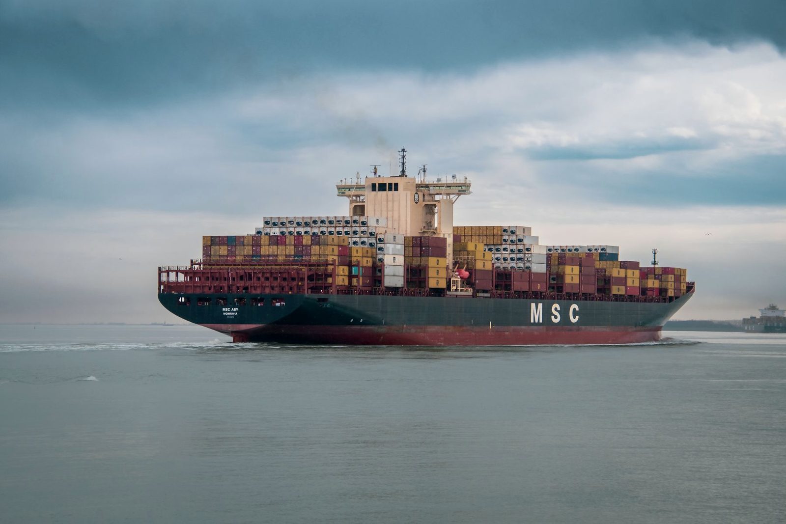 A loaded hull in open water