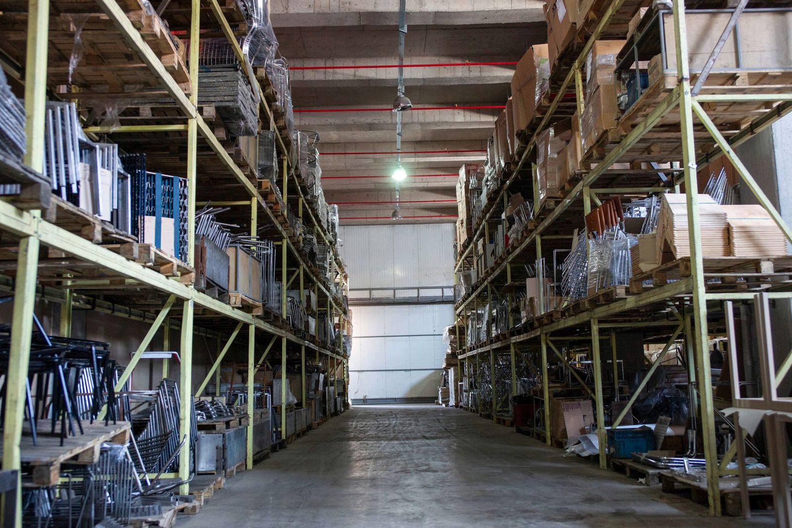 Racked stock inside a distribution centre