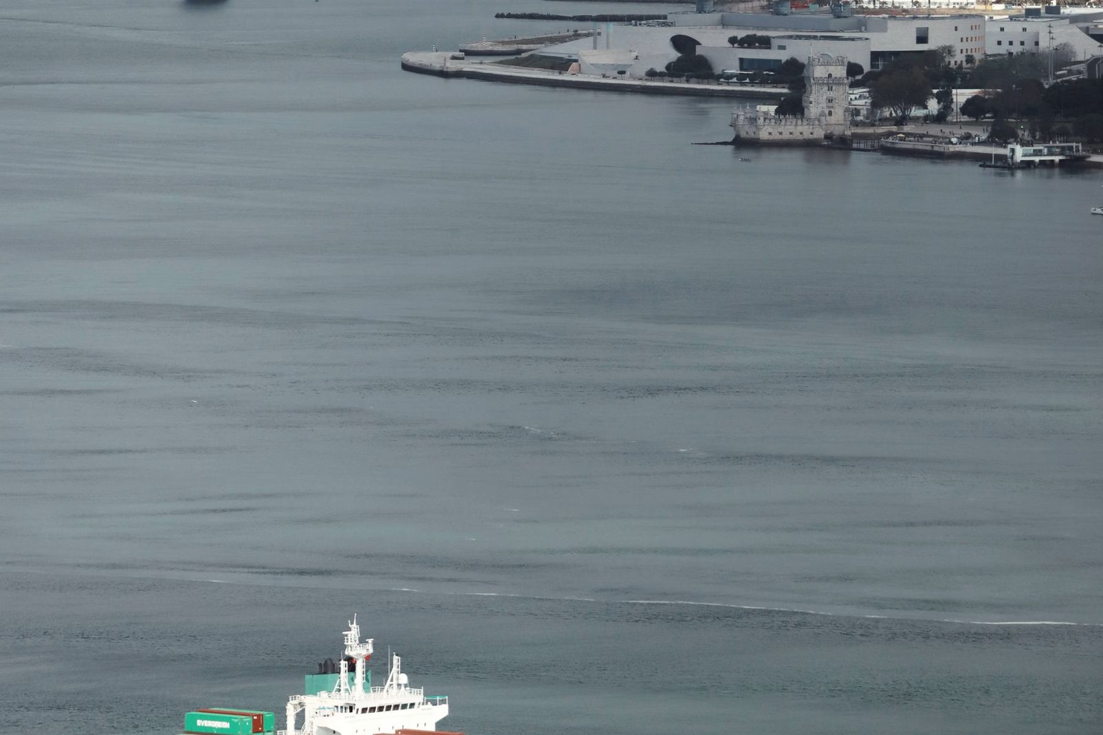 A loaded hull in open water