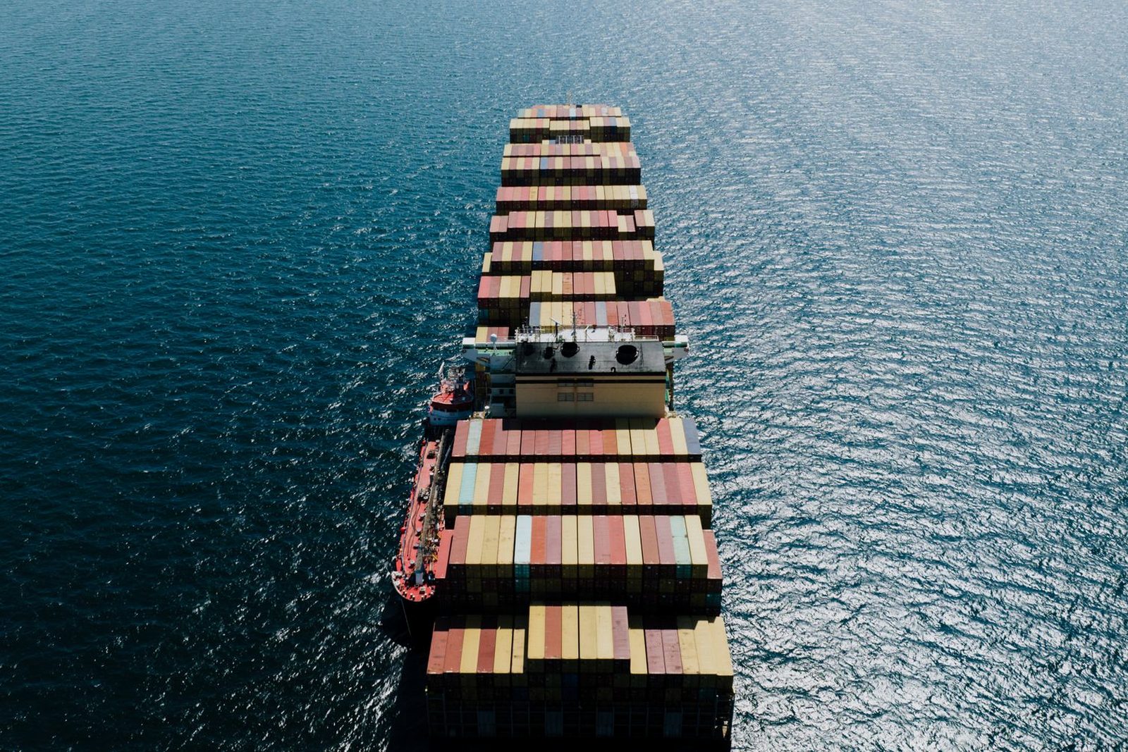 A loaded hull in open water
