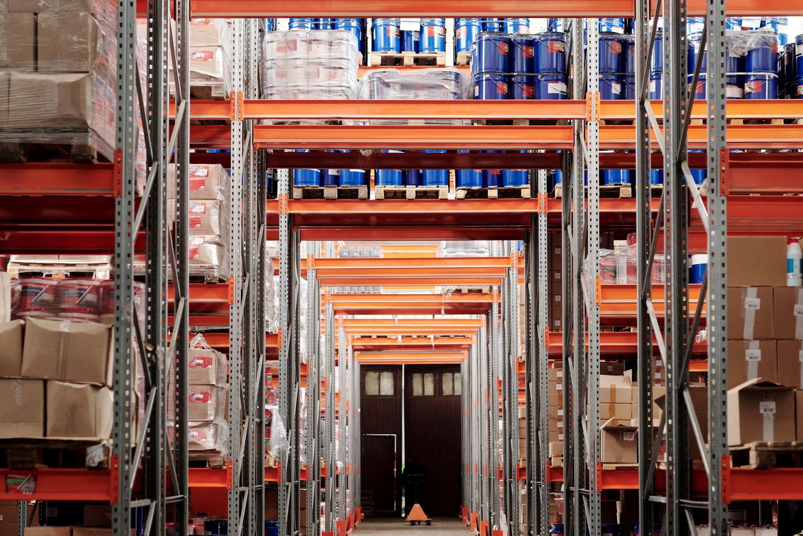 Racked stock inside a distribution centre