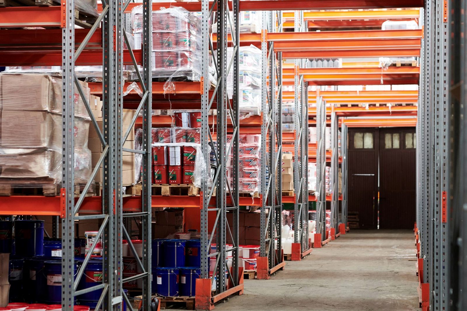 Racked stock inside a distribution centre
