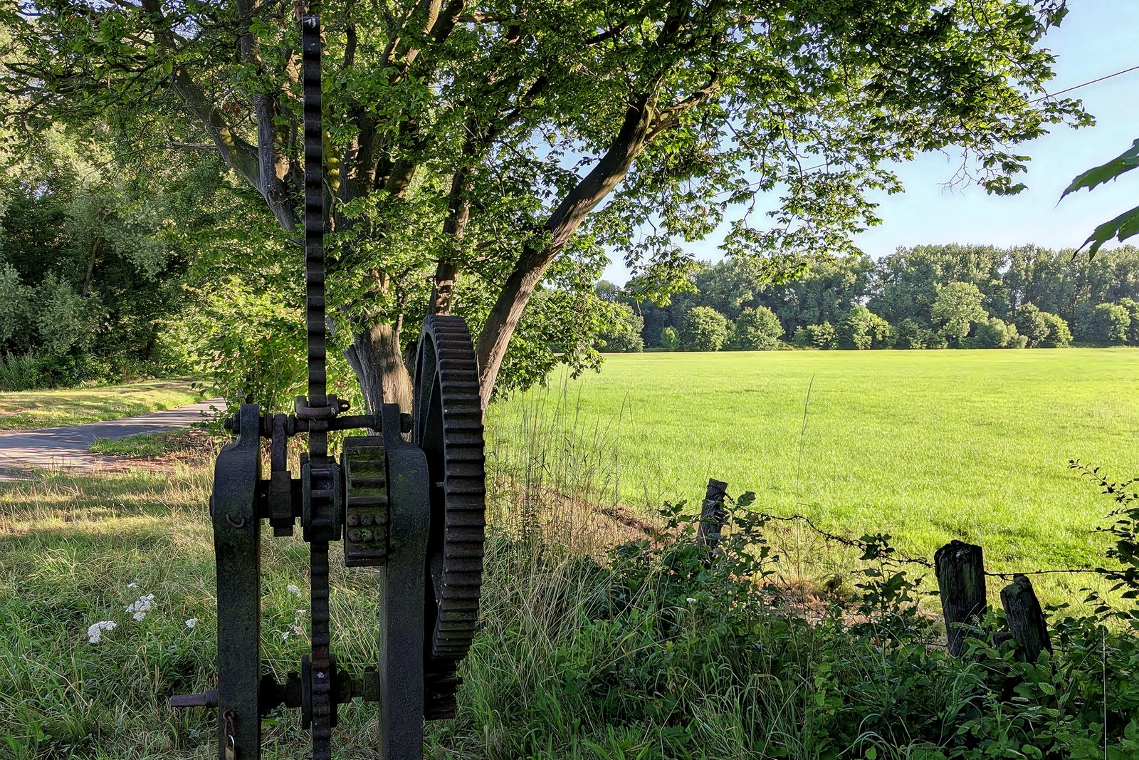 A pumping unit on a producing lease