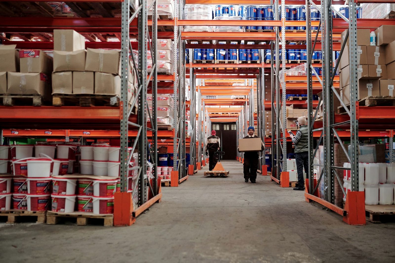 Racked stock inside a distribution centre