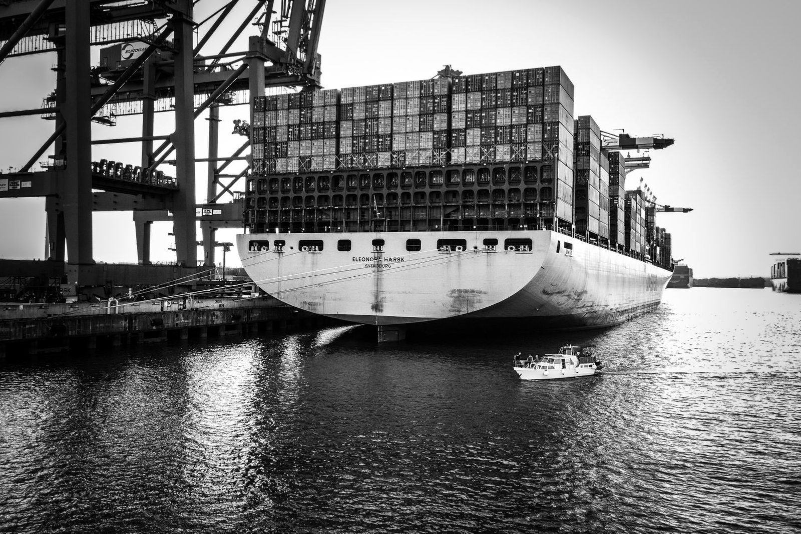 A loaded hull in open water