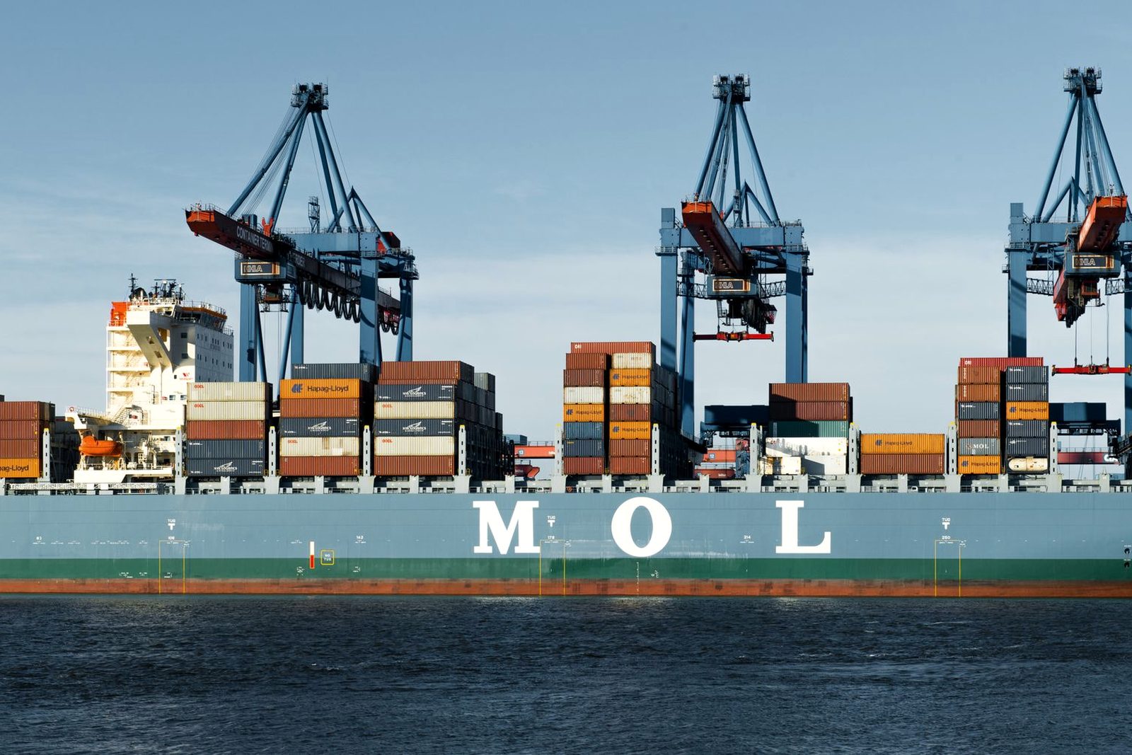 A loaded hull in open water
