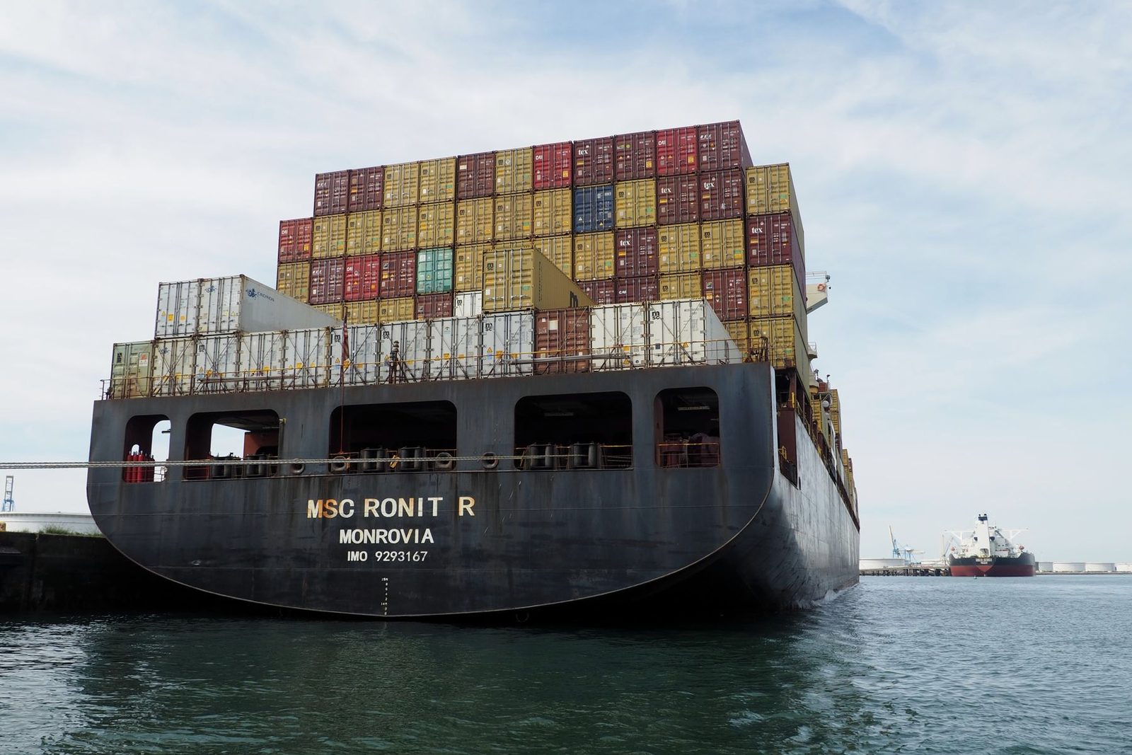 A loaded hull in open water