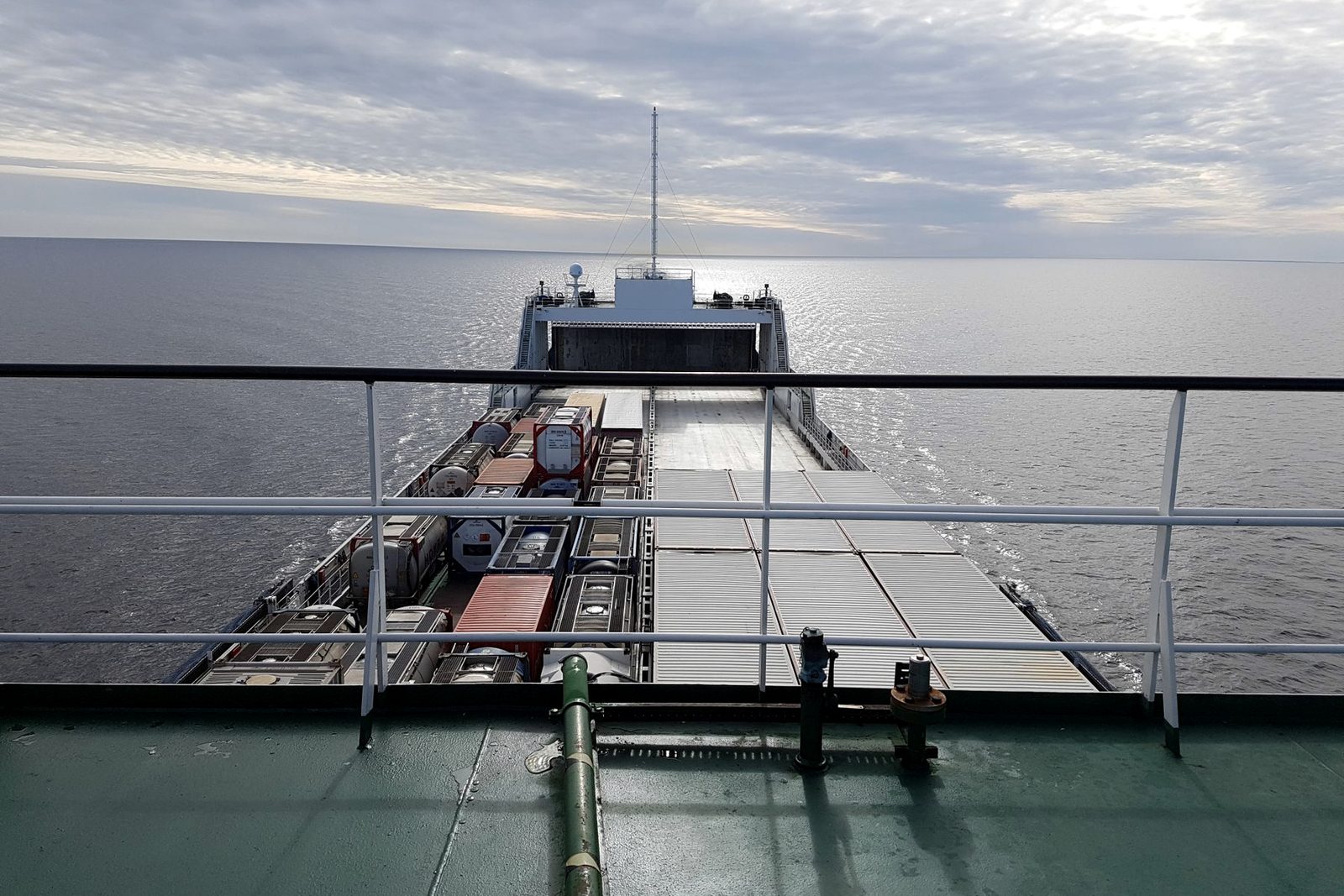 A loaded hull in open water