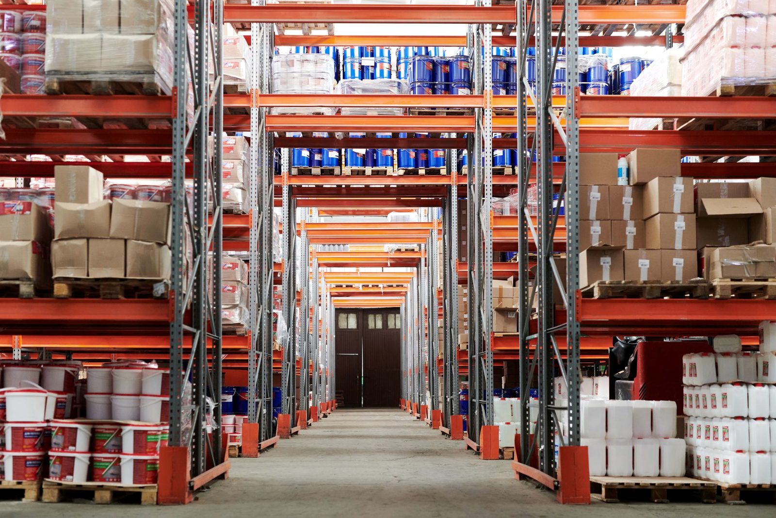Racked stock inside a distribution centre
