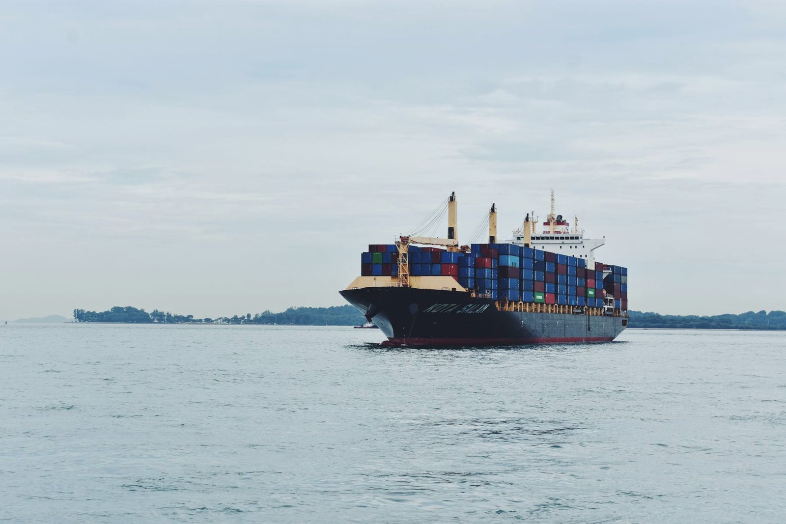 A loaded hull in open water