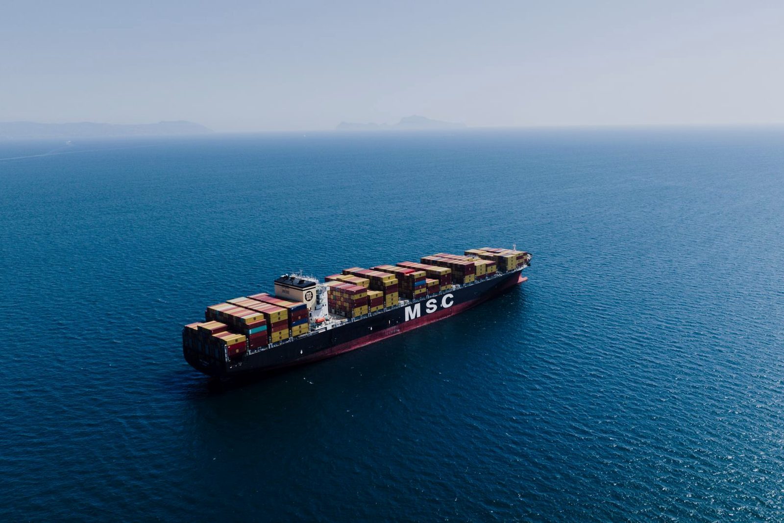 A loaded hull in open water