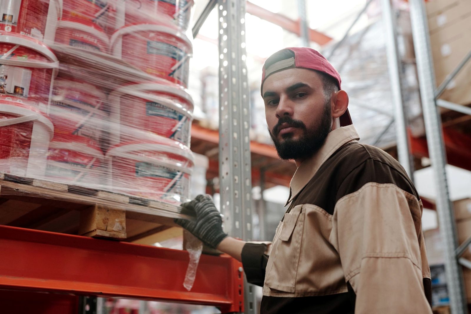 Racked stock inside a distribution centre