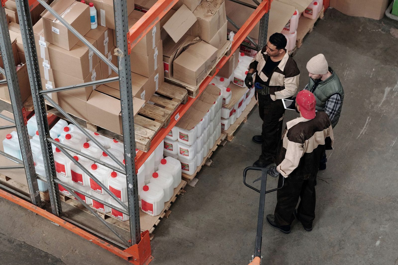 Racked stock inside a distribution centre
