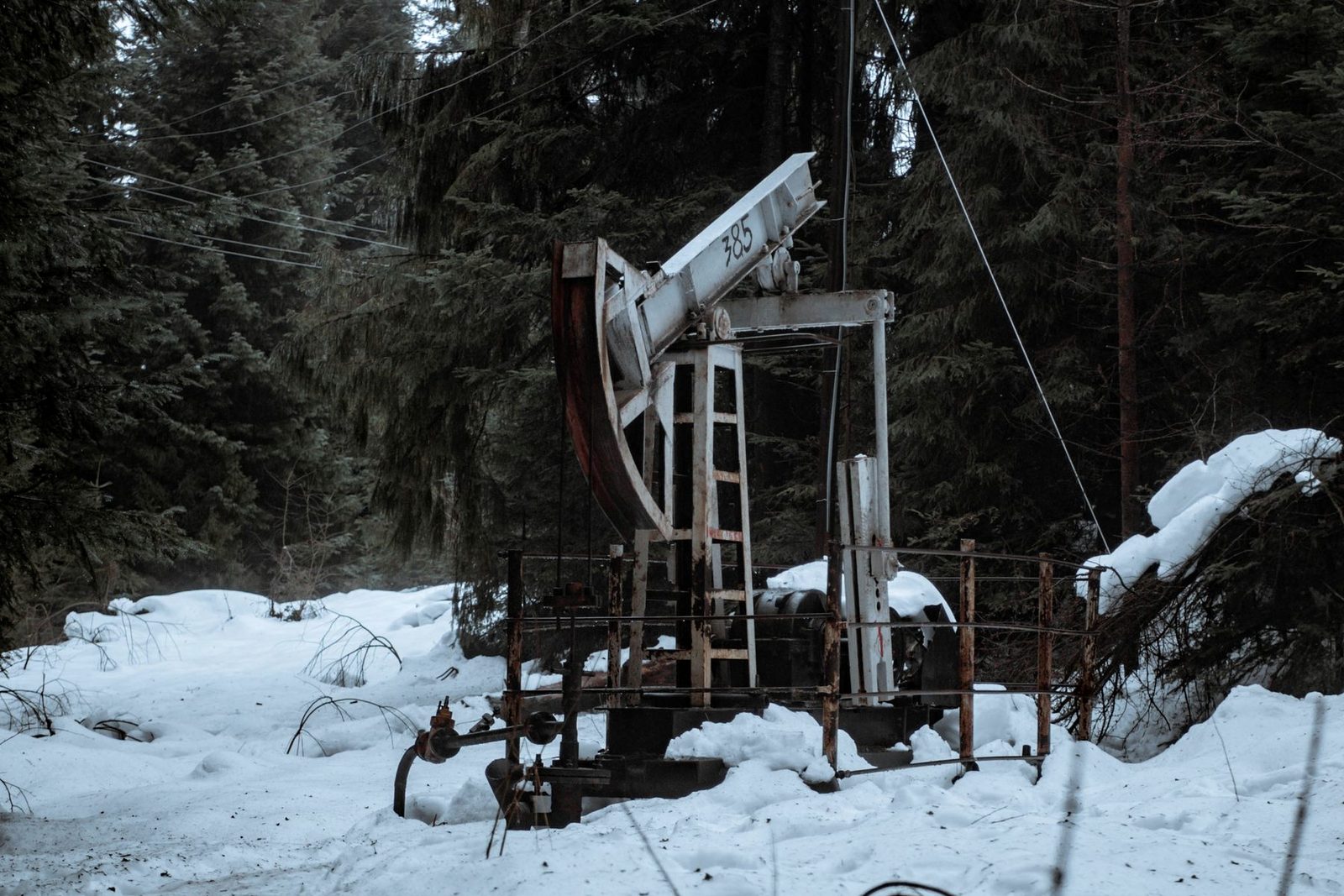 A pumping unit on a producing lease
